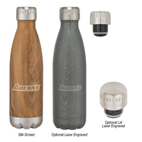 16 Oz. Swig Stainless Steel Woodtone Bottle